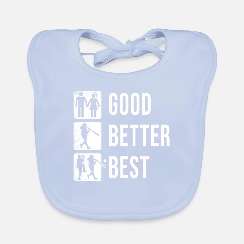 Baseball player Good better best cute art Organic Baby Bibs