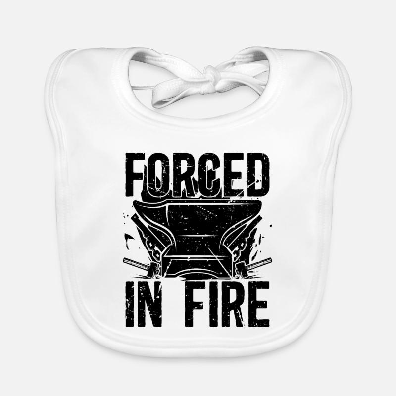 Forced In Fire Forging Farrier Anvils Blacksmiths Baby Bio-Lätzchen