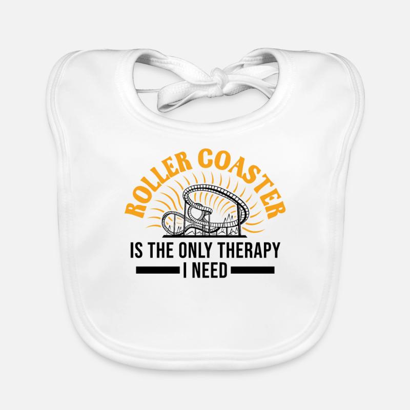 Roller Coaster Therapy Amusement Park Organic Baby Bibs