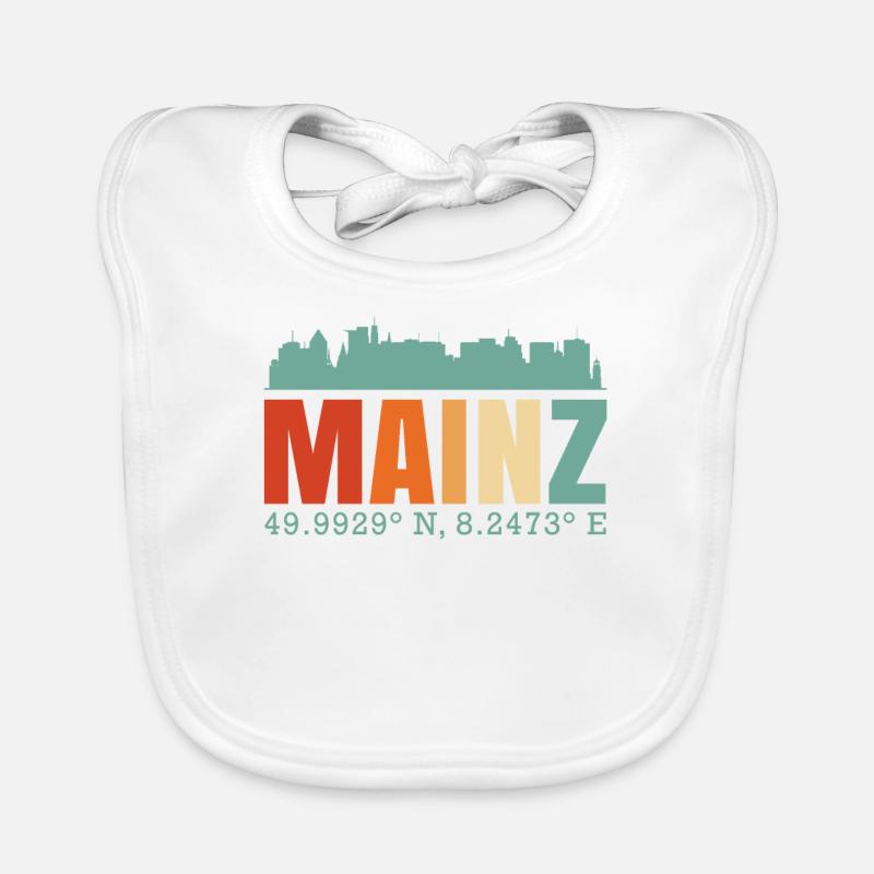 Mainz Skyline - Baby Bio-Lätzchen - Weiß