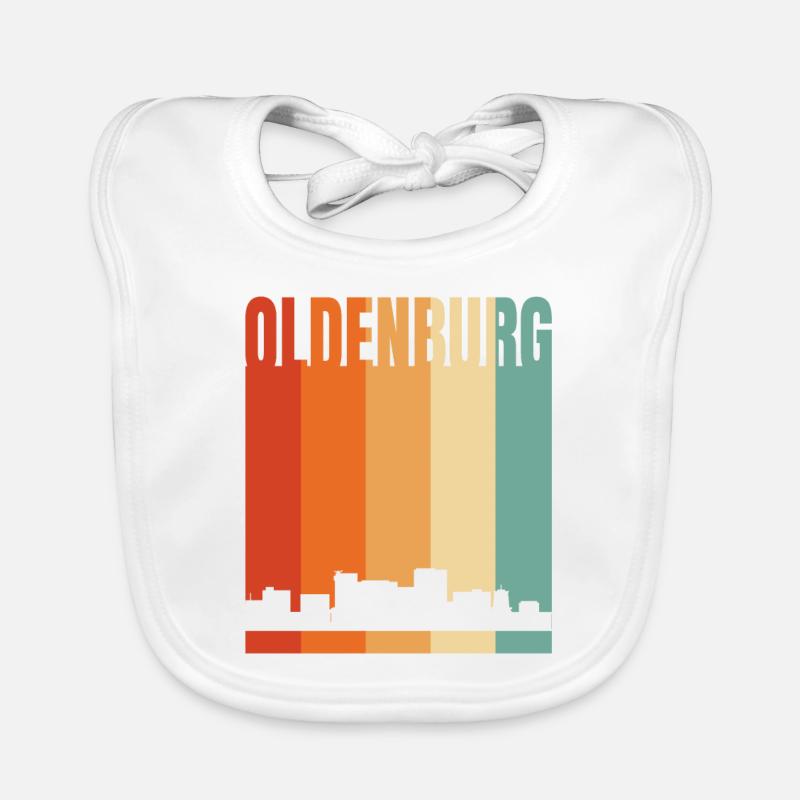 Oldenburg Skyline - Baby Bio-Lätzchen - Weiß