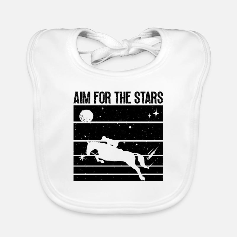 Visez les étoiles Chevaux de saut d’obstacles Jumping Jumper Bavoir bio Bébé