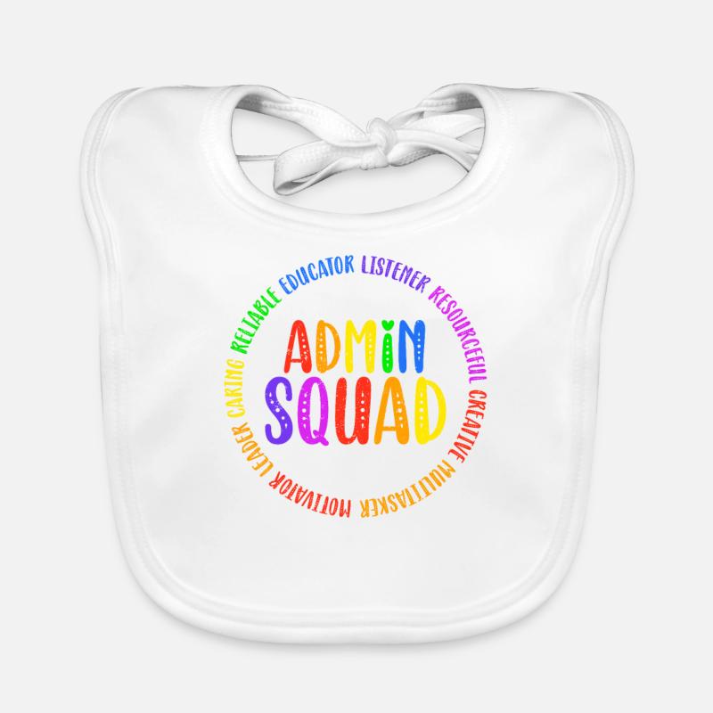 Admin Squad Admin Assistant Administrative Cool Organic Baby Bibs