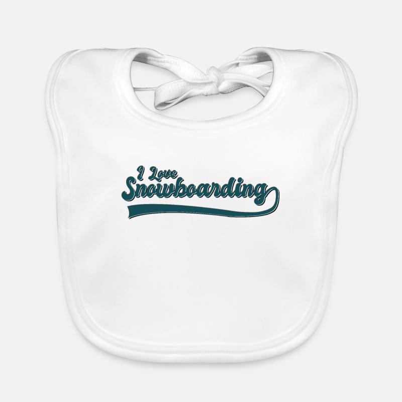 Ich liebe snowboarden Baby Bio-Lätzchen