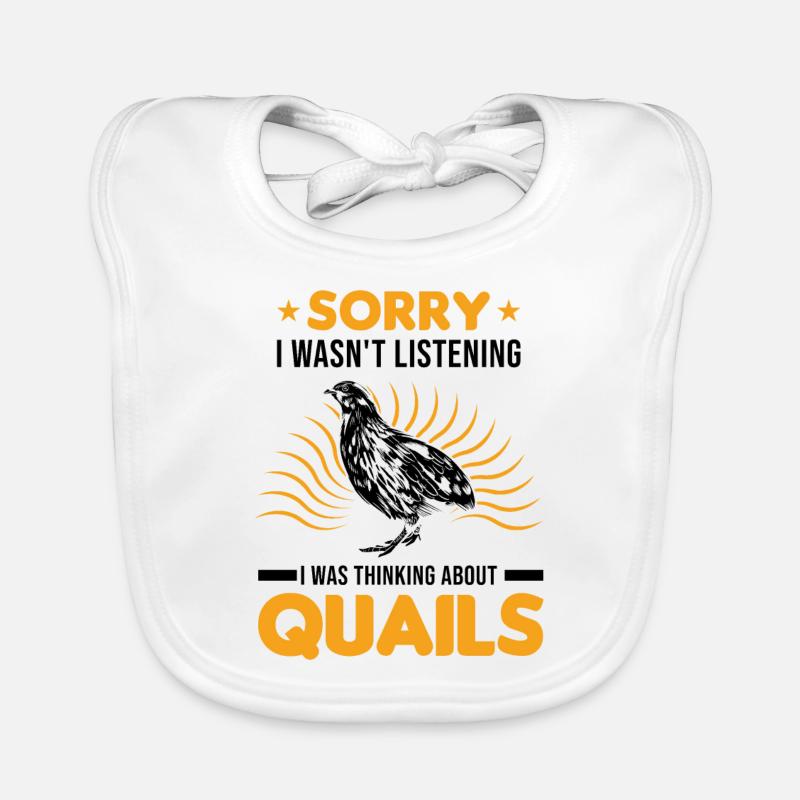 Warning quail quail breeding quail breeder Organic Baby Bibs