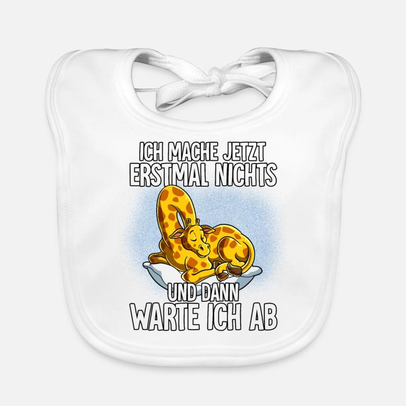 Langschläfer Giraffe Müde Schlaf Baby Bio-Lätzchen