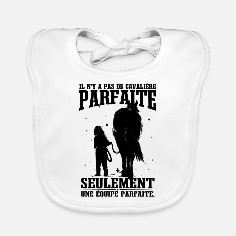 Équipe Parfaite Équitation Dicton Cheval Bavoir bio Bébé