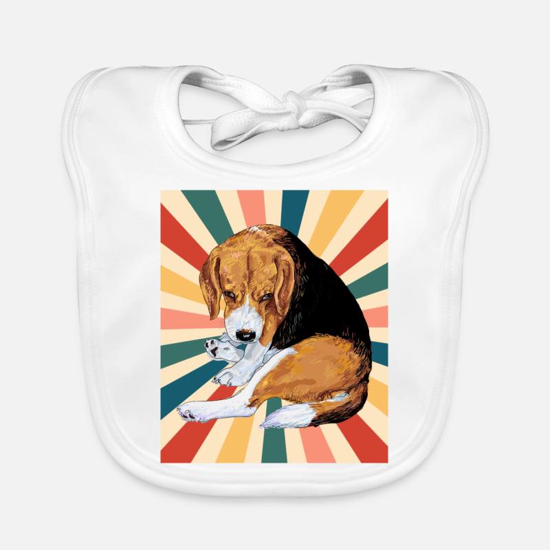 Nette Beagle Hunderasse 80er 90er Jahre Retro Stil Vintage Baby Bio-Lätzchen