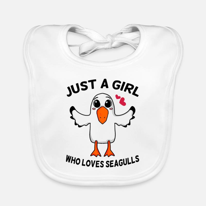 Möwe Spruch Mädchen Nordsee Baby Bio-Lätzchen