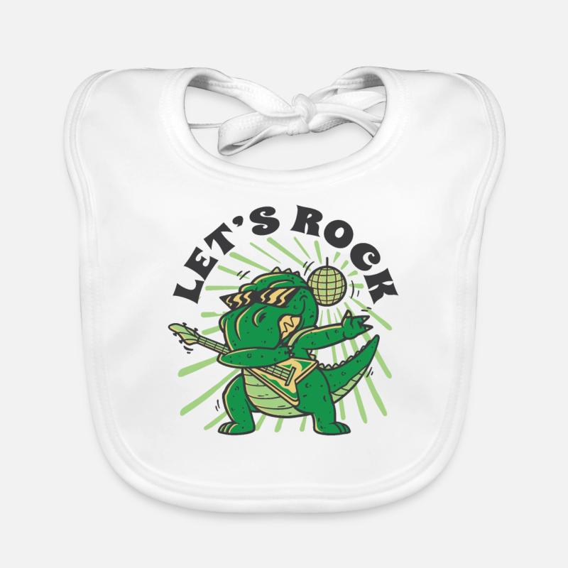 Guitar Player T-Rex Organic Baby Bibs