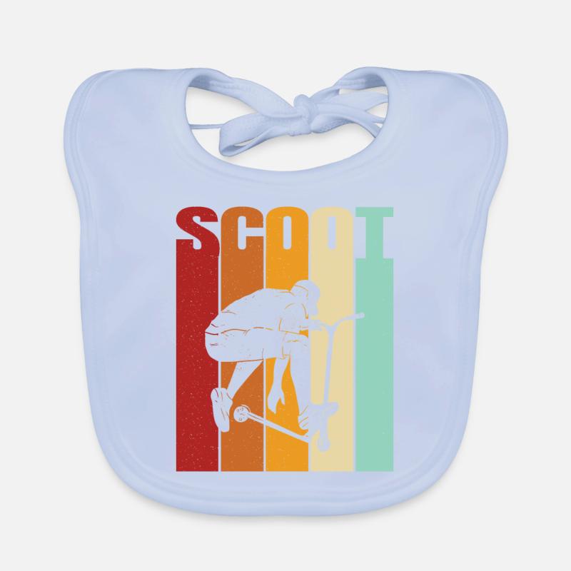 Scooter Roller Tretroller Geschenk Baby Bio-Lätzchen