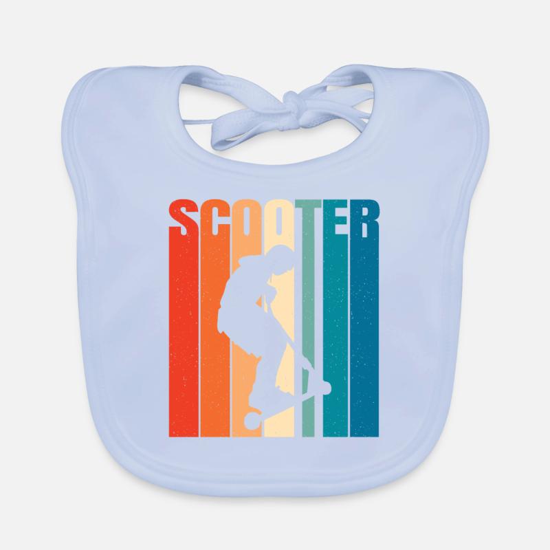 Scooter Roller Tretroller Geschenk Baby Bio-Lätzchen