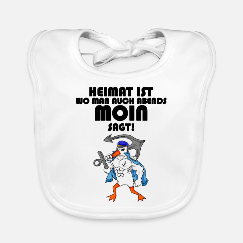 Nordsee Plattdeutsch Spruch Moin Möwe Baby Bio-Lätzchen