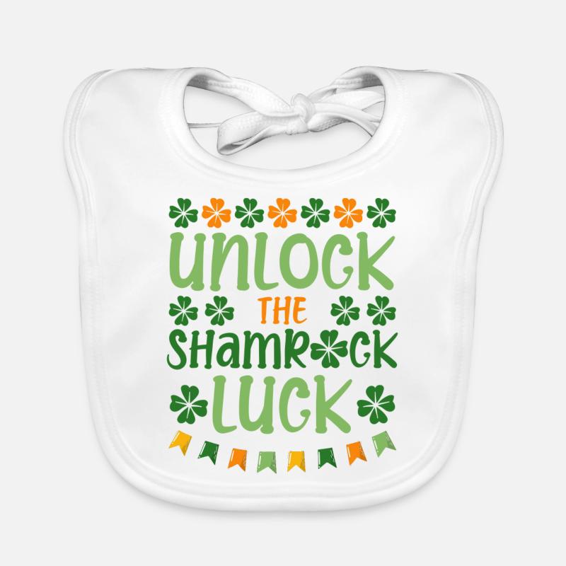Débloquez la chance de trèfle St. Patrick’s Bavoir bio Bébé