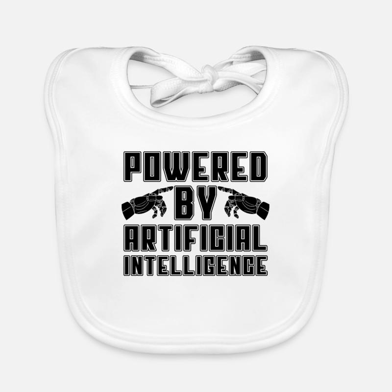 Powered By Artificial Cyborg Programmer Robotics Organic Baby Bibs