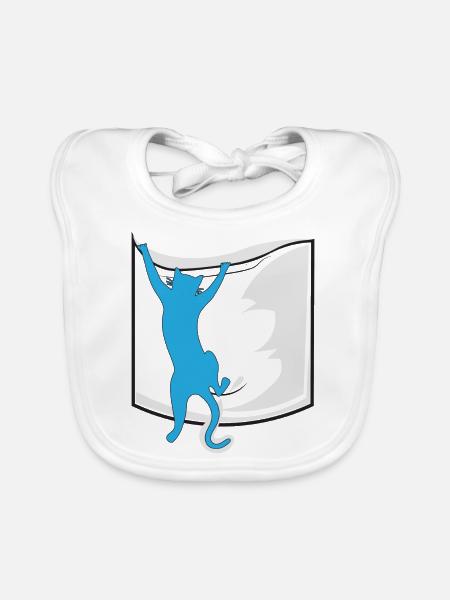 chat dans votre poche - Bavoir bio Bébé - blanc - Devant