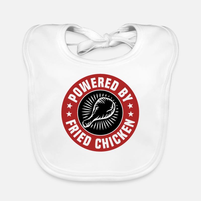 Propulsé par Fried Chicken - Bavoir bio Bébé - blanc