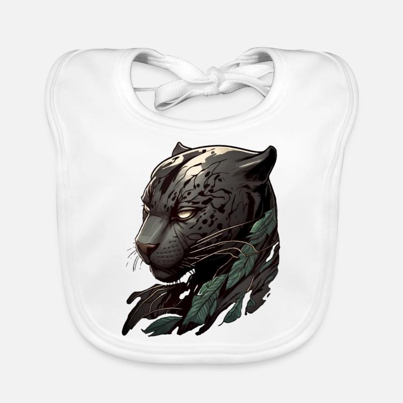 Kopf eines dunklen Panthers Baby Bio-Lätzchen