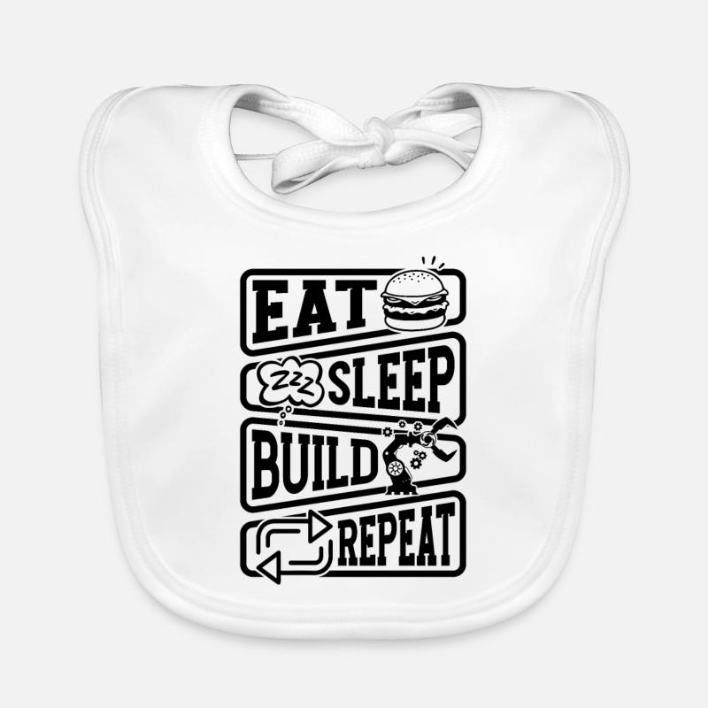 Eat Sleep Build Robotics Robot Robotics Engineer Baby Bio-Lätzchen