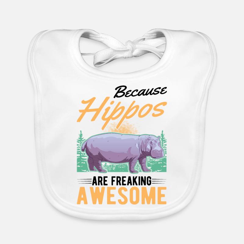 Nilpferd Geschenk Hippo Flusspferd Baby Bio-Lätzchen