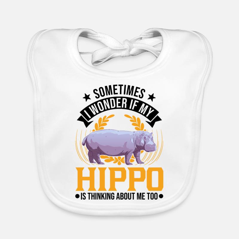 Nilpferd Geschenk Hippo Flusspferd Baby Bio-Lätzchen