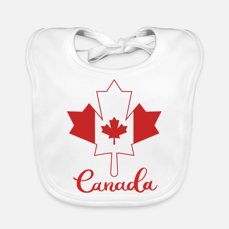 Canada Maple Leaf Canada Maple Leaf Flag Organic Baby Bibs