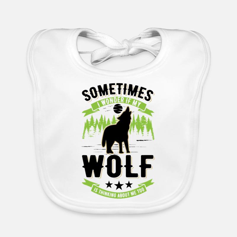 Wolf lover gift wolf pack Organic Baby Bibs
