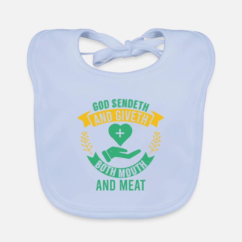 DIEU SENDETH ET DONNE LA BOUCHE ET LA VIANDE Bavoir bio Bébé