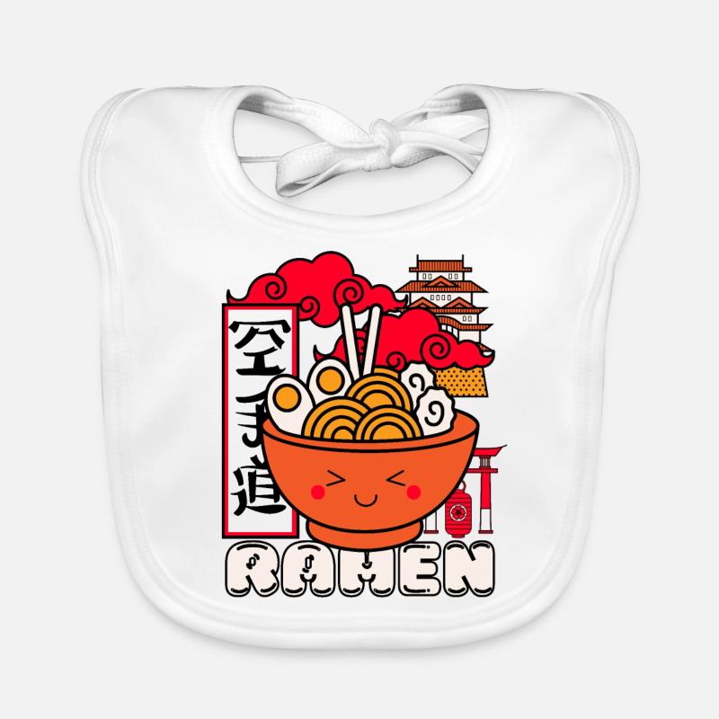 Kawaii Ramen - Bavoir bio Bébé - blanc