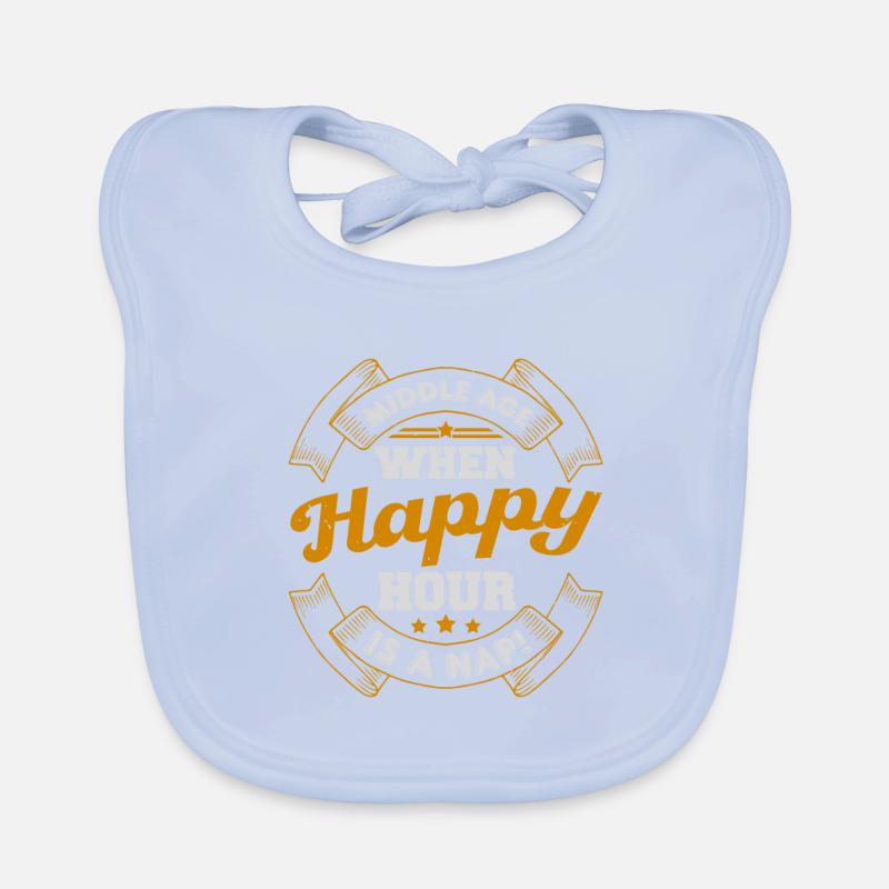 MIDDLE AGE WHEN HAPPY HOUR IS A NAP Organic Baby Bibs
