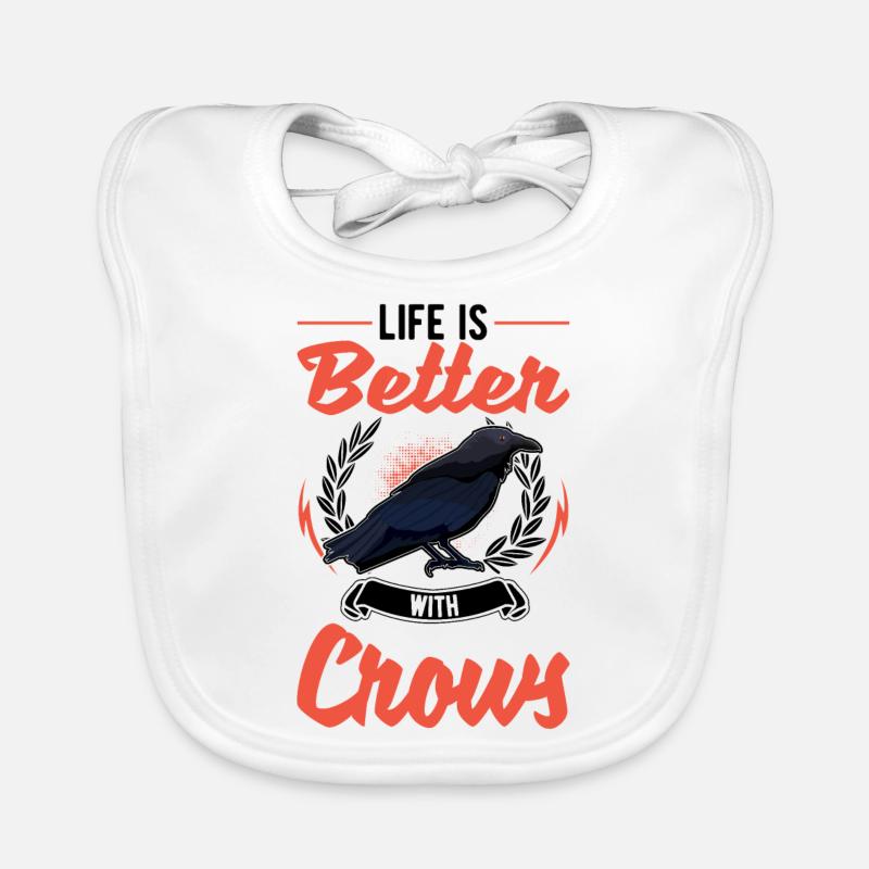 Life is better with crows raven Organic Baby Bibs