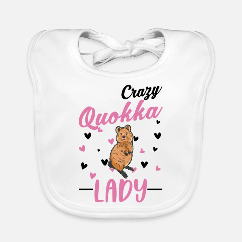 Crazy Quokka Lady Kangourou à queue courte Bavoir bio Bébé