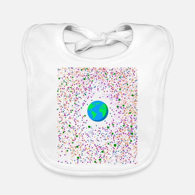 Planet Earth with color dots Organic Baby Bibs