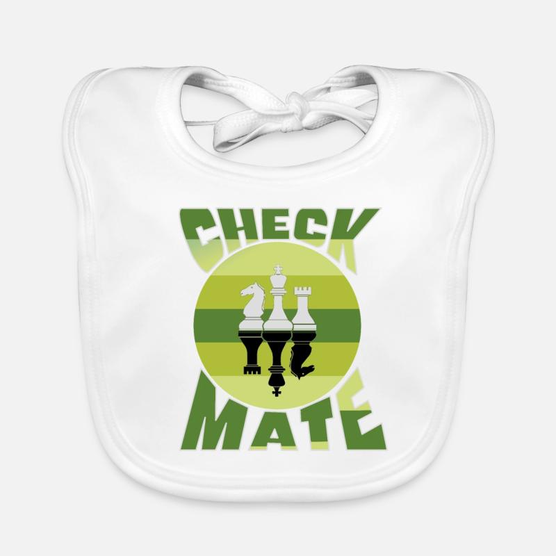 think like a chess master - Organic Baby Bibs - white