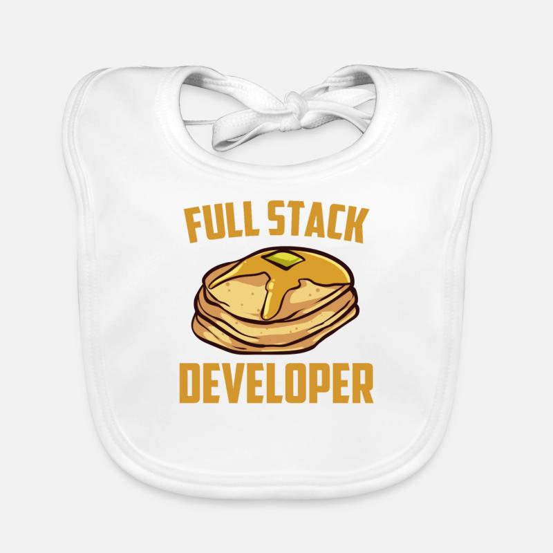 Full Stack Entwickler - Informatik Programmierer - Baby Bio-Lätzchen - Weiß
