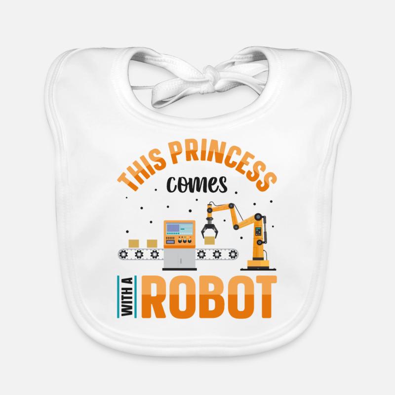 Robot Robotics Engineer Female Organic Baby Bibs