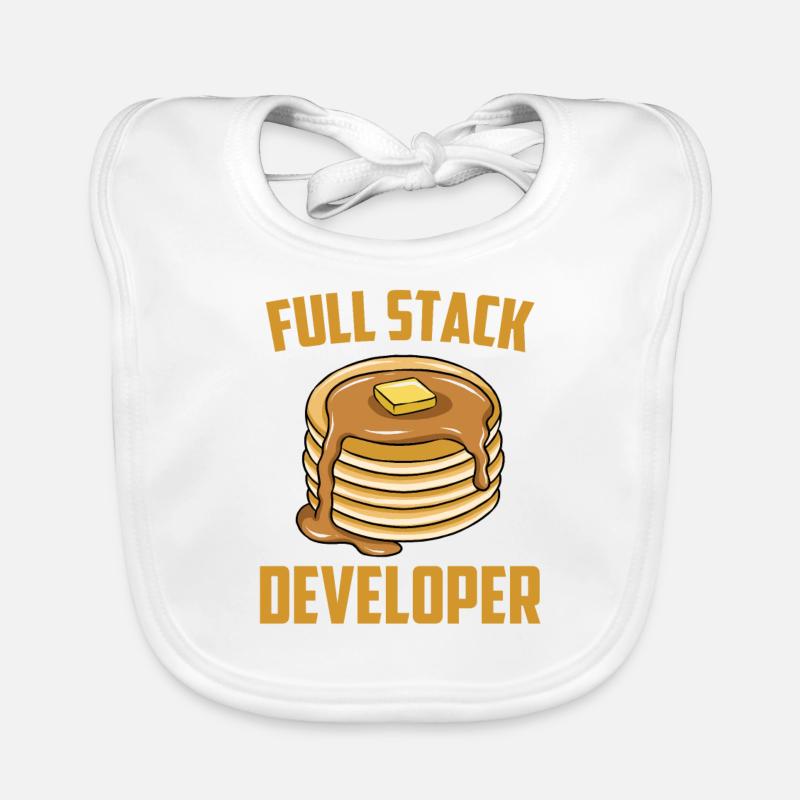 Full Stack Entwickler - Computer Coder Programmierer - Baby Bio-Lätzchen - Weiß
