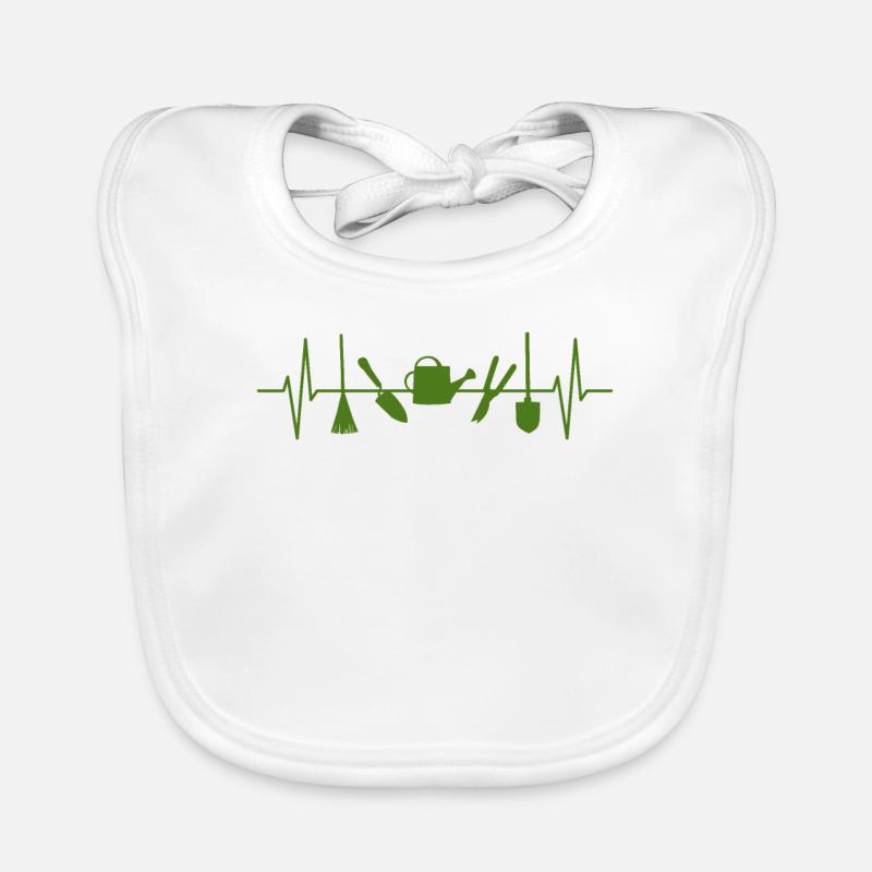 Garten Hobby Gärtner Herzschlag Linie Geschenkidee Baby Bio-Lätzchen