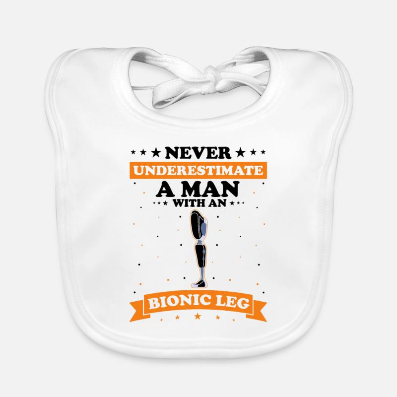 Artificial leg design for leg prostheses Organic Baby Bibs