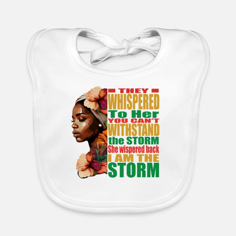 BLM Melanin Pride Je suis la tempête Histoire des Noirs Bavoir bio Bébé