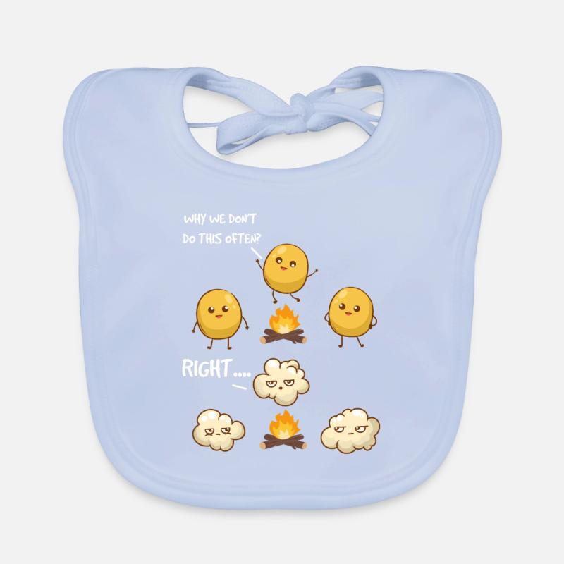 Popcorn Camping Funny Quote Popcorn Organic Baby Bibs
