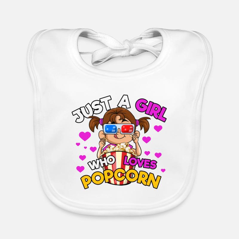 Nur ein Mädchen, das Popcorn liebt Baby Bio-Lätzchen