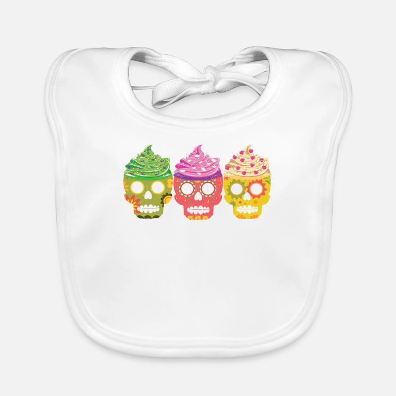 Cute Sugar Skull Cupcakes Funny Cinco De Bavoir bio Bébé