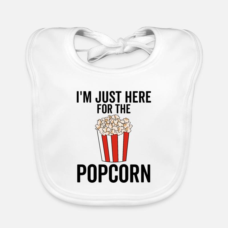 Je suis juste là pour le pop-corn Bavoir bio Bébé
