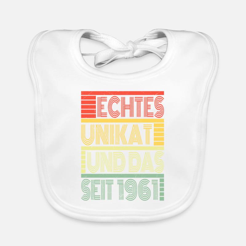 Echtes Unikat Seit 1961 Geboren 1961 Geburtstag Baby Bio-Lätzchen