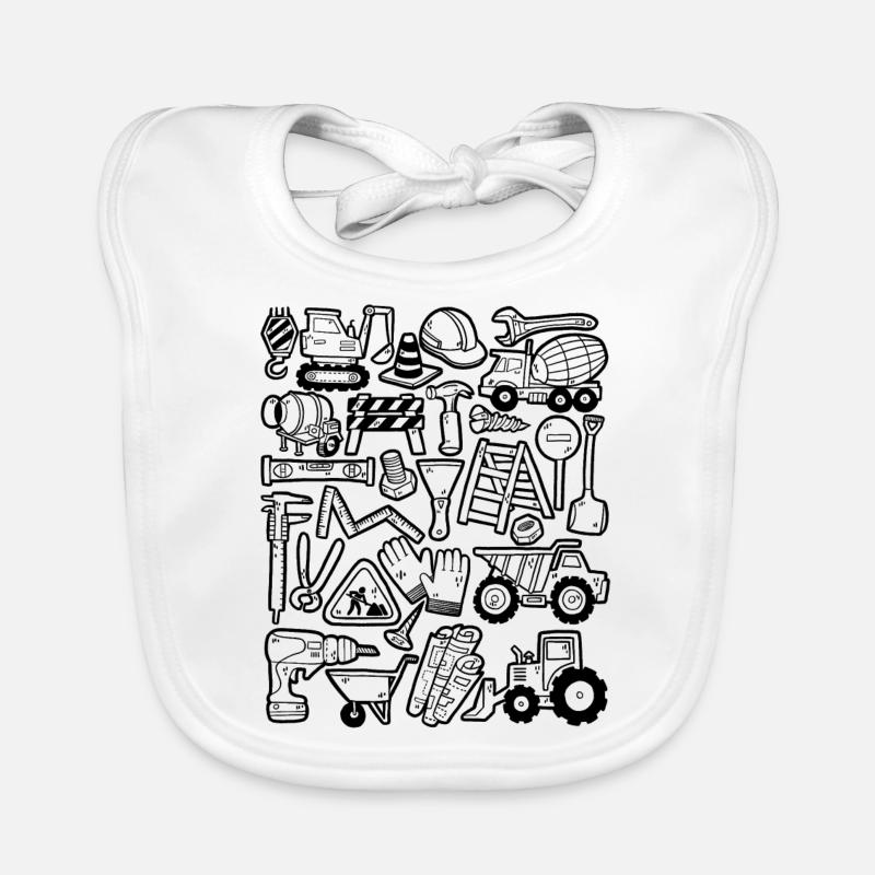 Pelle de chantier Ouvrier de la construction Casque de grue Outil Bavoir bio Bébé