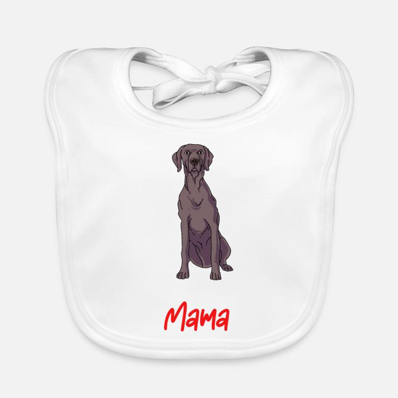 Weimaraner - Baby Bio-Lätzchen - Weiß