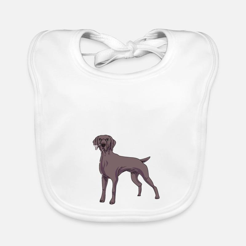 Weimaraner - Baby Bio-Lätzchen - Weiß