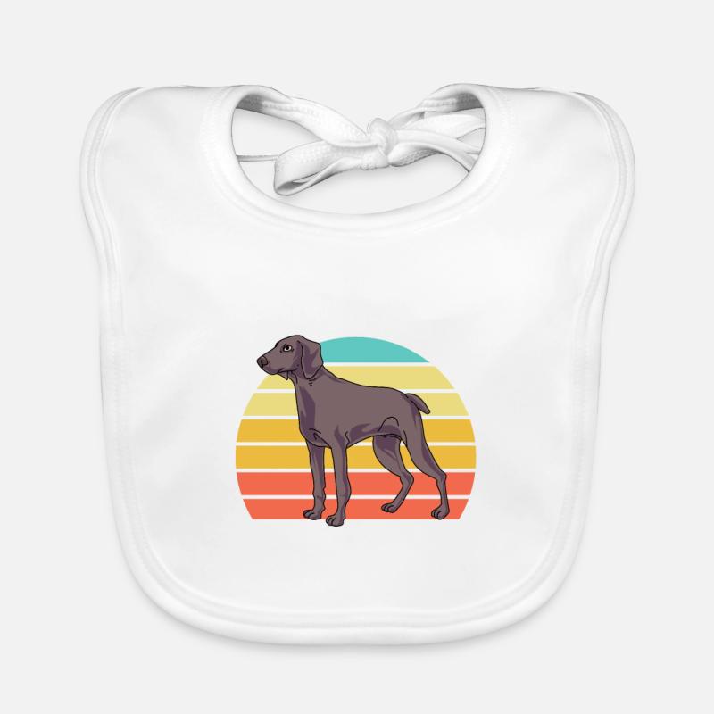 Weimaraner - Baby Bio-Lätzchen - Weiß
