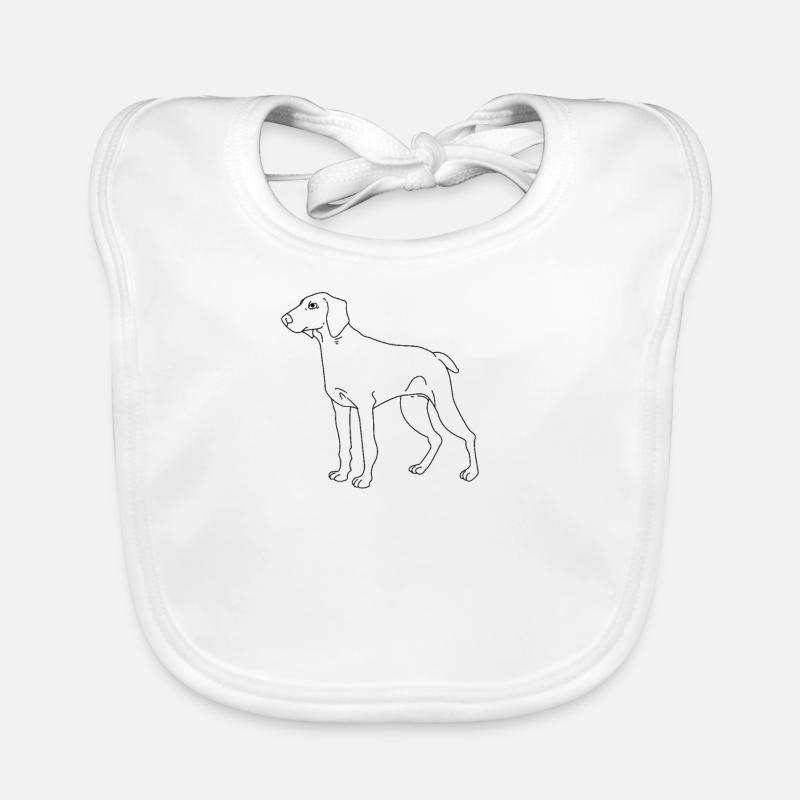 Weimaraner - Baby Bio-Lätzchen - Weiß
